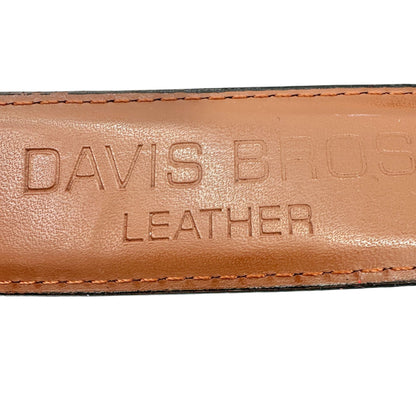 Davis Bros Belt Leather Black Glazed Cowhide With Gold Buckle Mens 135/54