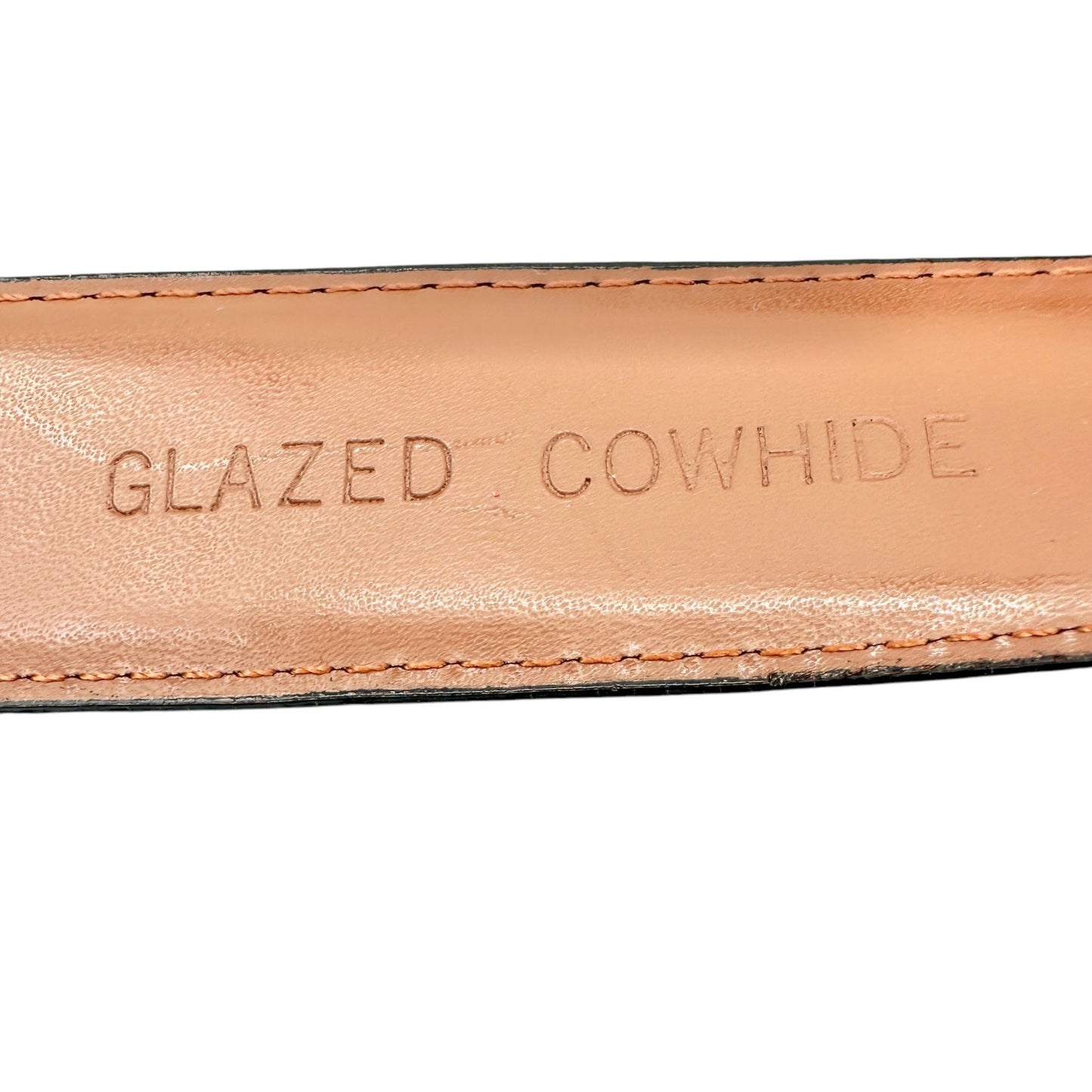Davis Bros Belt Leather Black Glazed Cowhide With Gold Buckle Mens 135/54