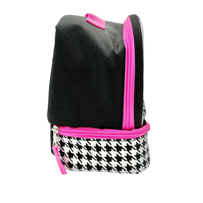 Cody Simpson Small Lunchtote 8 x 8 x 6 Houndstooth Black White Pink Accents