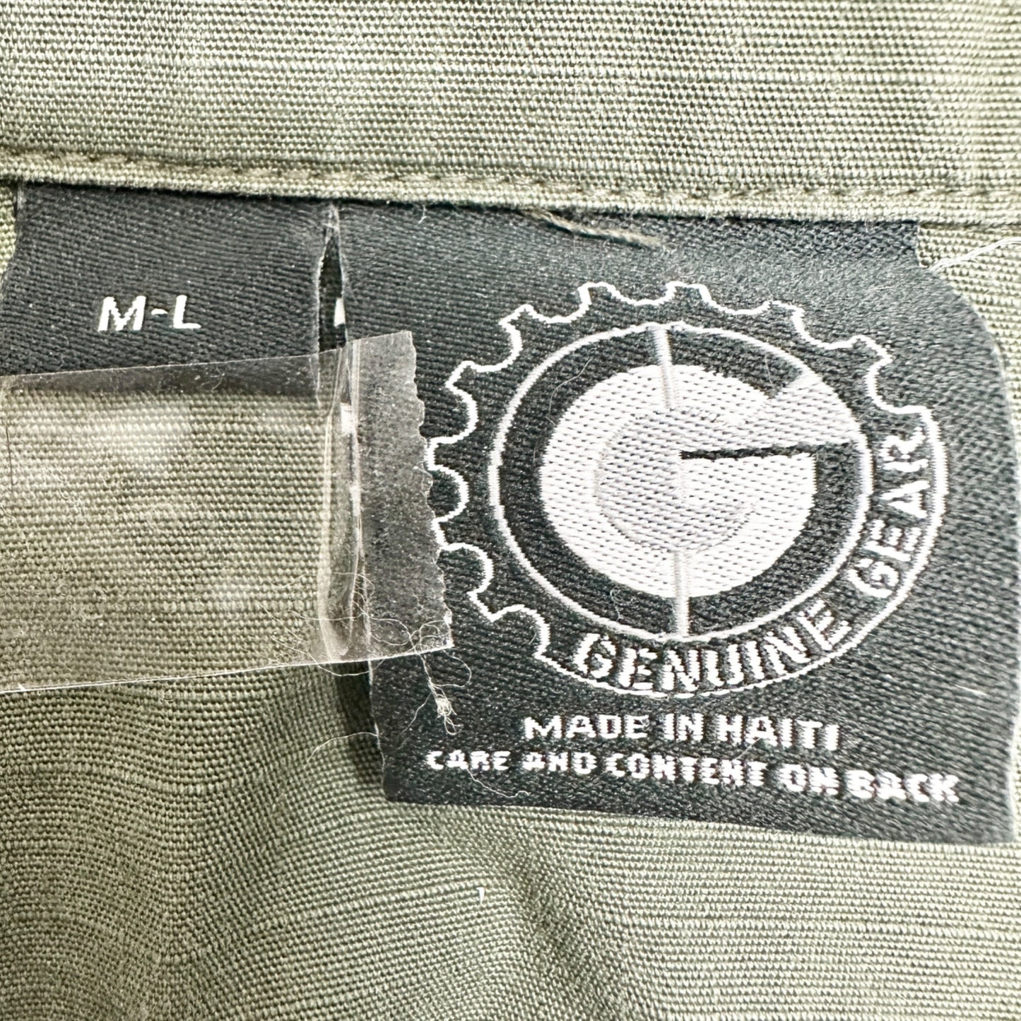 Vintage Genuine Gear Military Style Shirt Jacket Mens M-L Olive Green Button-Up