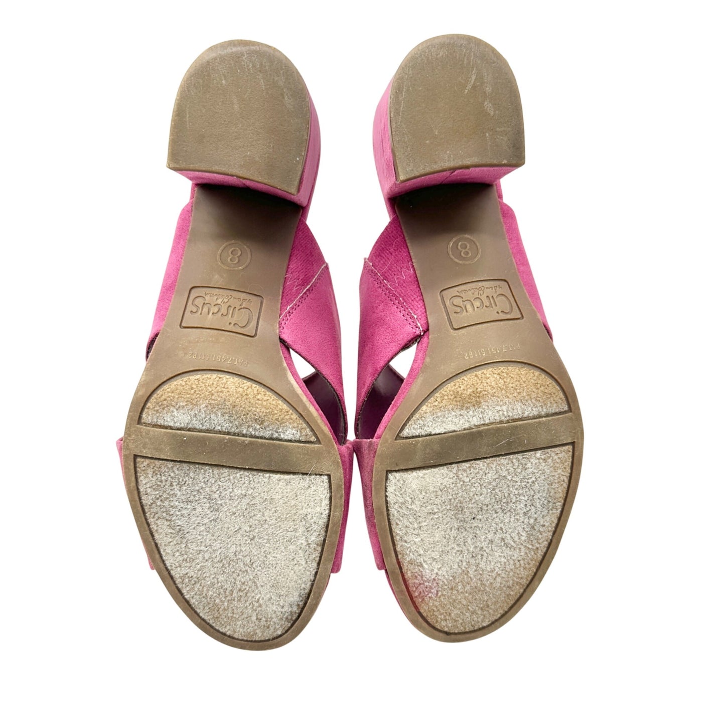 Circus By Sam Edelman Mules Womens Size 8 M Stevie Pink Suede Block Heel Slip-On