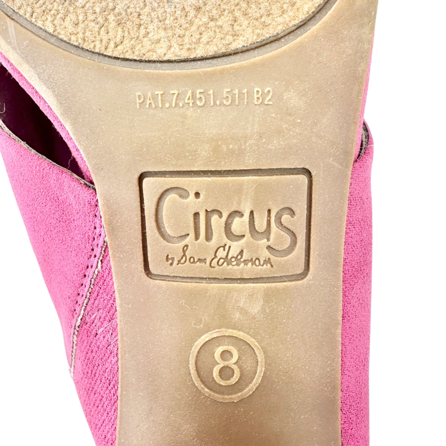 Circus By Sam Edelman Mules Womens Size 8 M Stevie Pink Suede Block Heel Slip-On