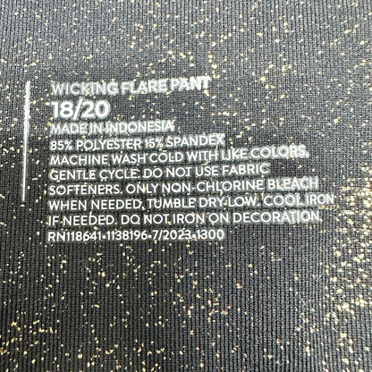 Livi By Lane Bryant Pants Women 18/20 Black Gold Glitter Wicking Flare Quick Dry