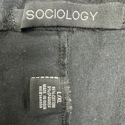 Sociology Leggings Womens L/XL RUNS SMALL Black Pull-On Cotton Stretch Slim Fit