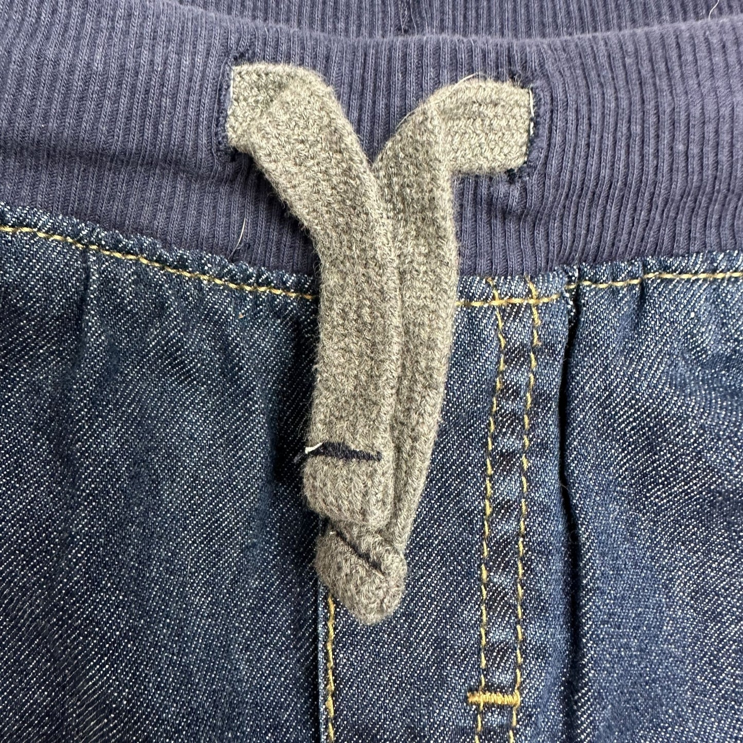 Carters Kid Size 8 Blue Elastic Waist Denim Jeans Drawstring Casual Cotton Pant