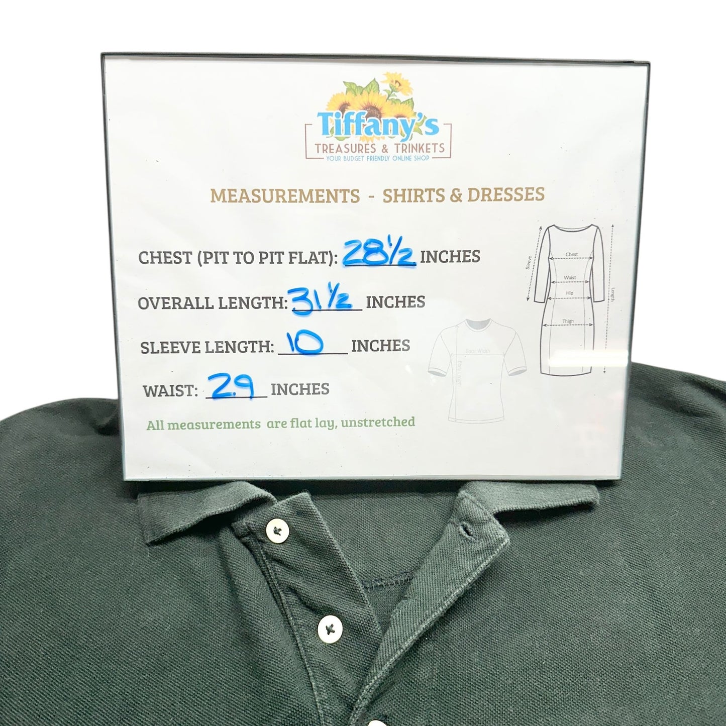 St. Johns Bay Super Pique Polo Shirt Mens 3XL Cotton Black Casual Wear