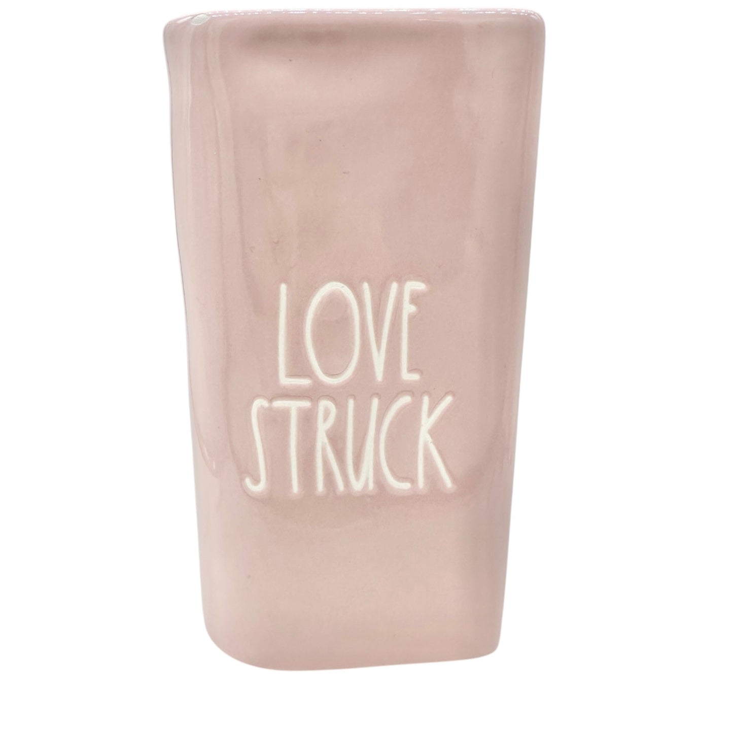 Rae Dunn Artisan Collection Love Struck Heart-Shaped Ceramic Vase Pink 7" Tall