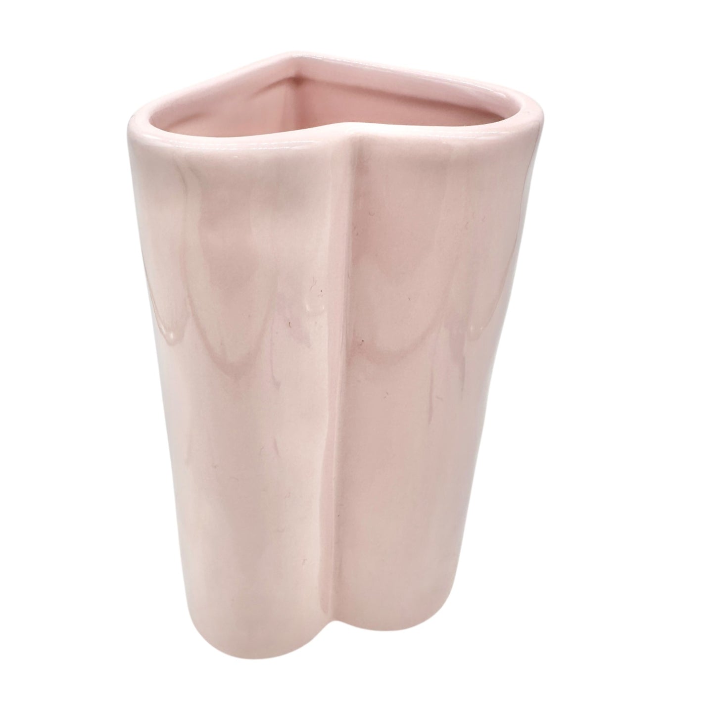 Rae Dunn Artisan Collection Love Struck Heart-Shaped Ceramic Vase Pink 7" Tall