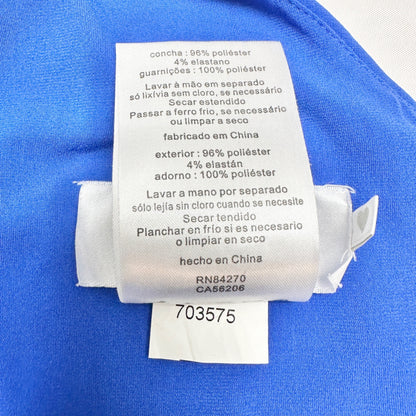 Davids Bridal Dress Womens 14 Blue Sleeveless V-Neck Ruched Waist Knee-Length