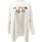 Old Navy Maternity Sweatshirt Womens XXL Long-Sleeve Human Kind Graphic Cream