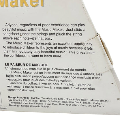 The Music Maker Wooden String Instrument With Songsheets Tuner and Spare Wire