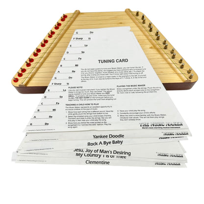 The Music Maker Wooden String Instrument With Songsheets Tuner and Spare Wire