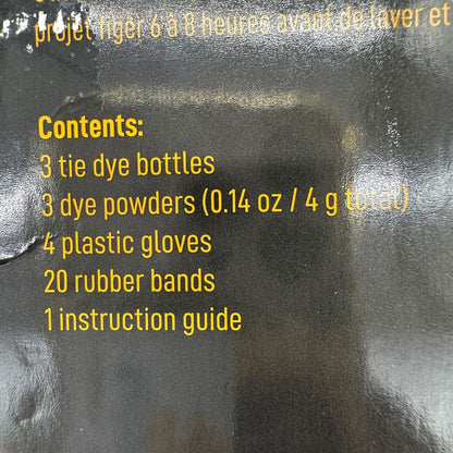 Make Market Spiral Tie Dye Kit With 3 Bottles 3 Dye Powders Gloves Rubber Bands