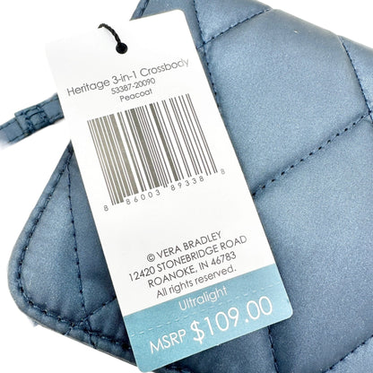 Vera Bradley Heritage 3-In-1 Crossbody Quilted Bag Peacoat Blue Ultralight NEW