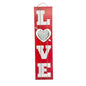 Valentines Day Wall Hanging Sign LOVE Red with White Letters 23.5 x 6 inches
