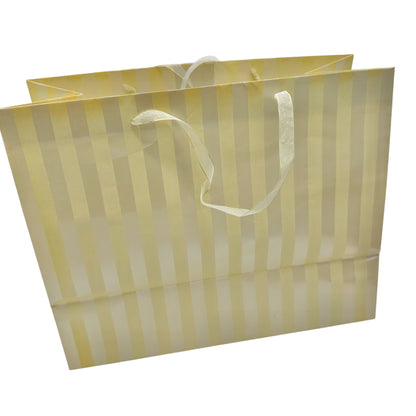 Wedding Gift Bag from American Greetings "Mr. & Mrs." Gold Striped 13x6x10