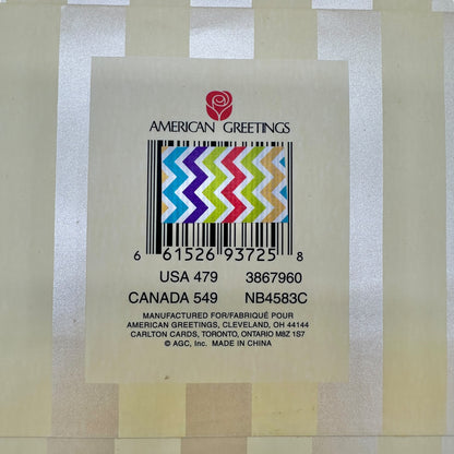 Wedding Gift Bag from American Greetings "Mr. & Mrs." Gold Striped 13x6x10