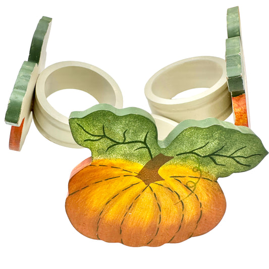 Napkin Holders Set of 3 Wooden Thanksgiving Tableware Autumn Fall