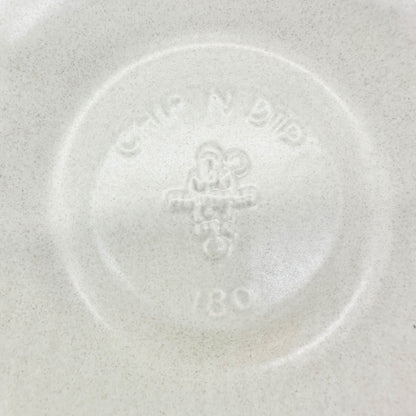 Chip N Dip Platter 11 Inch White With Blue Trim Pottery Dip Bowl Not Included