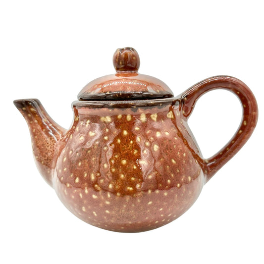 Vintage Saparna Rommel Nueva Ceramic Teapot Brown Speckled Finish With Lid
