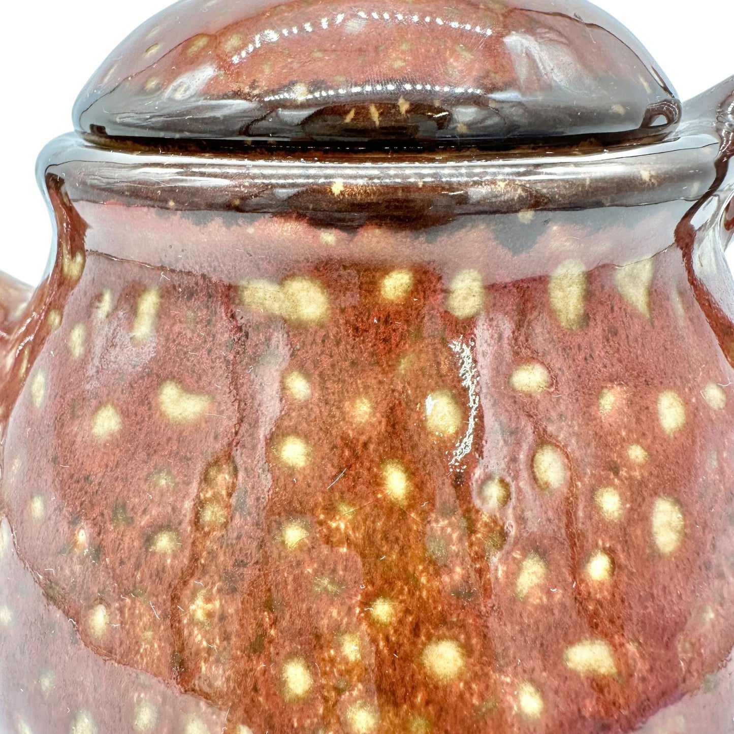 Vintage Saparna Rommel Nueva Ceramic Teapot Brown Speckled Finish With Lid