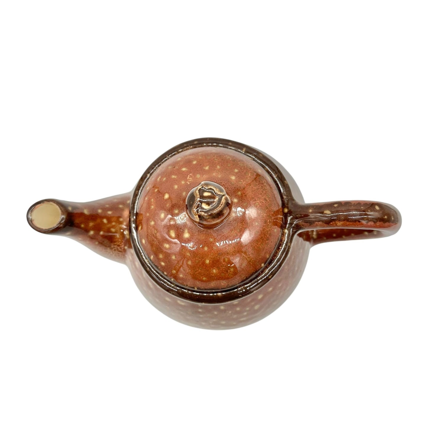 Vintage Saparna Rommel Nueva Ceramic Teapot Brown Speckled Finish With Lid