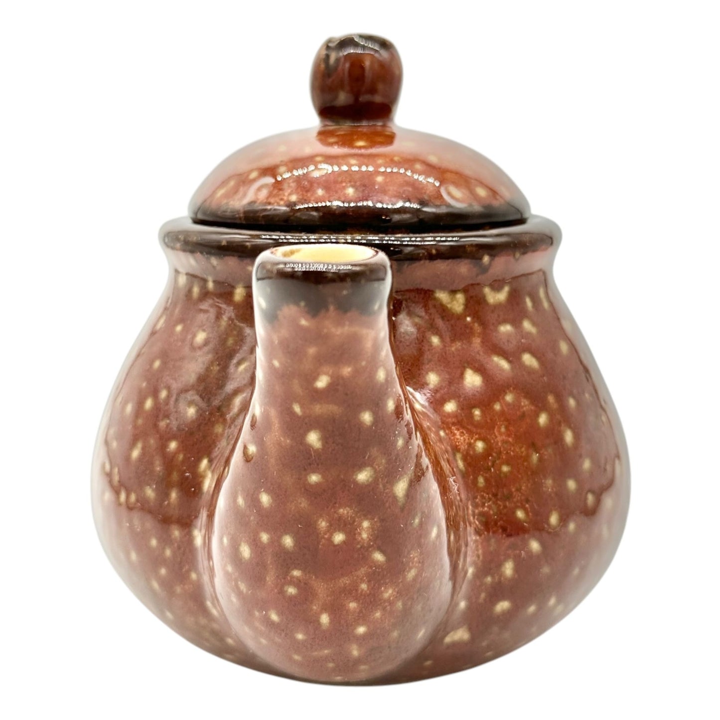Vintage Saparna Rommel Nueva Ceramic Teapot Brown Speckled Finish With Lid