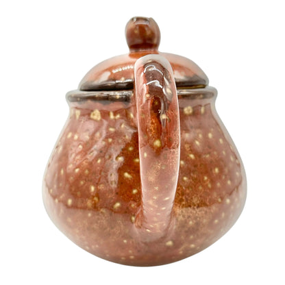 Vintage Saparna Rommel Nueva Ceramic Teapot Brown Speckled Finish With Lid
