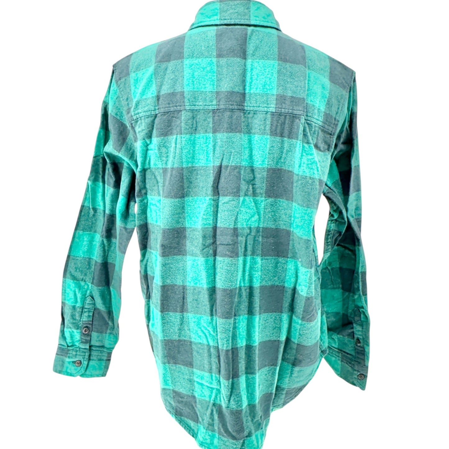 Universal Thread Buffalo Plaid Shirt Womens M Green Black Button-Down Cotton LS