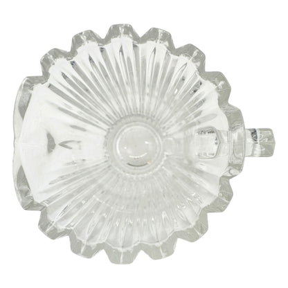 Vintage Clear Glass Creamer With Ribbed Design and Scalloped Rim 4 oz Capacity