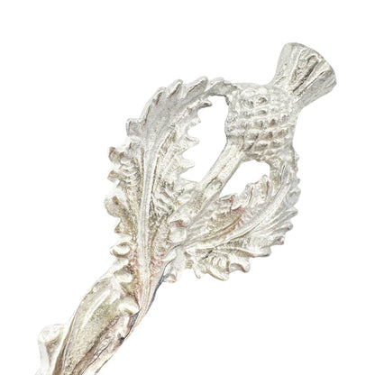 Art Pewter Thistle Kilt Pin Brooch 4 inch long Silver Finish Made In Scotland