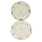 Crooksville China Co Set of 2 Plates 10 inch Cream Gold Trim Blue Pink Florals