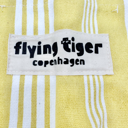 Flying Tiger Copenhagen Tote Bag 20x14x4 Yellow and White Striped Cotton