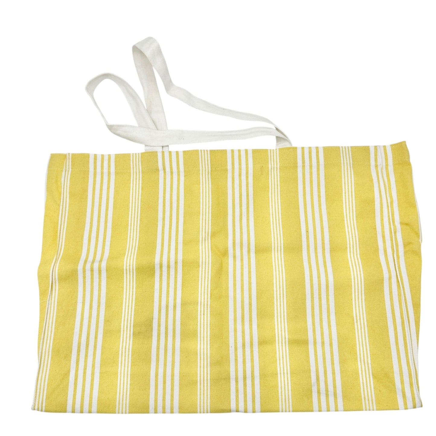 Flying Tiger Copenhagen Tote Bag 20x14x4 Yellow and White Striped Cotton