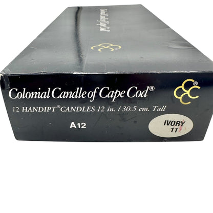 Colonial Candle of Cape Cod 12 Handipt Candles A12 Mixed Lot 10 Green 2 Blue
