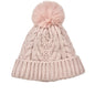Cozy Pink Knit Beanie With Faux Fur Pom and Fleece Lining NWOT