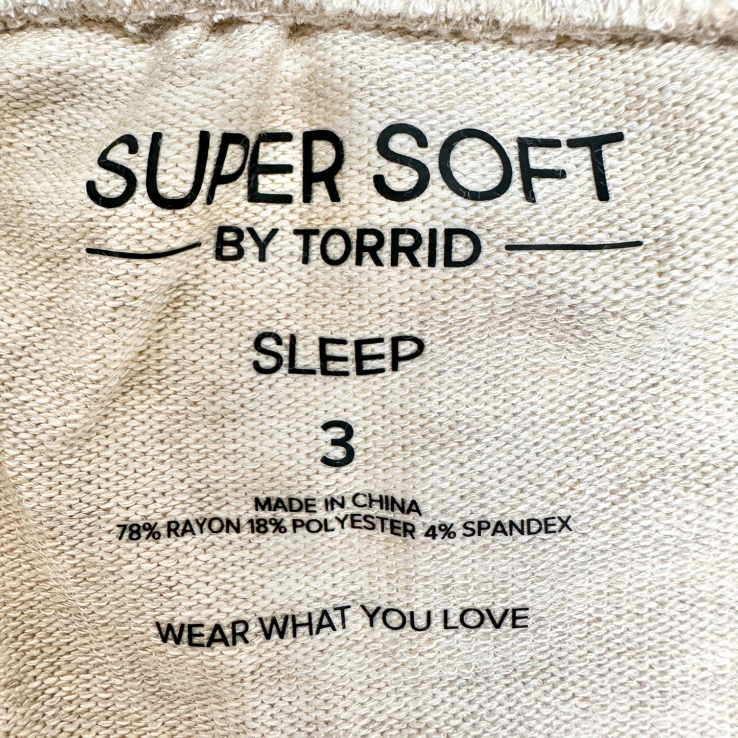 Super Soft by Torrid Sleep Lounge Shorts Womens 3X Beige and Pink Trim 22-24 NWT