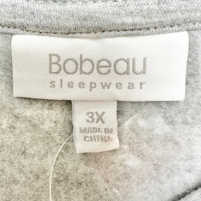 Camp Cozy Bobeau Sleepwear Sweatshirt 3X Pullover Heather Gray Relaxed Fit NWT