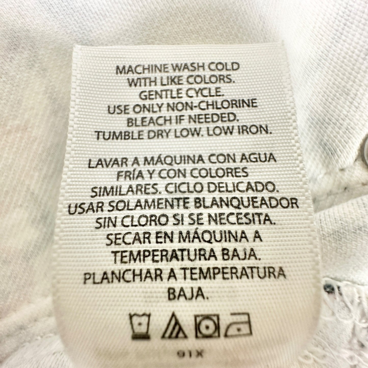 Time And Tru Womens Pants Womens XXL 20 White with Florals Cotton Blend Stretch