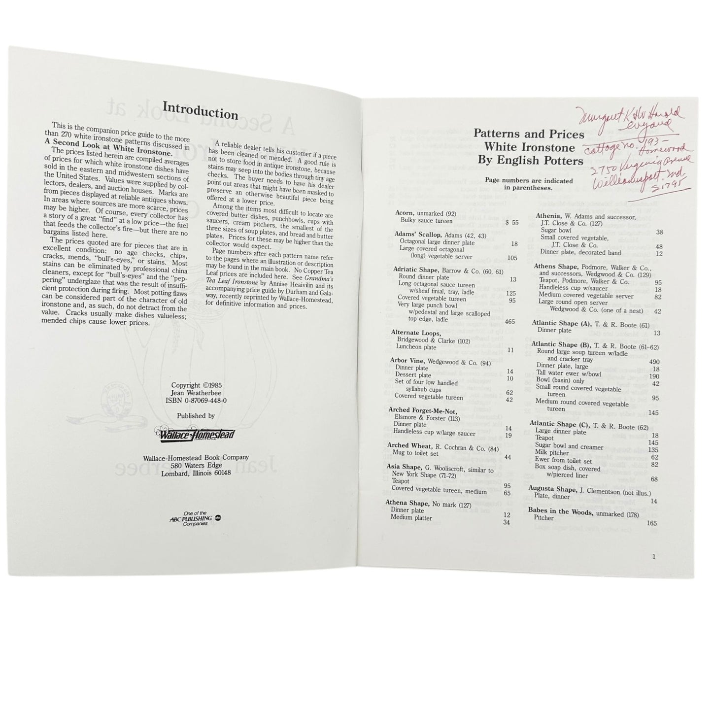 A Look At White Ironstone PLUS Second Look Book Set with Price Guides Wetherbee