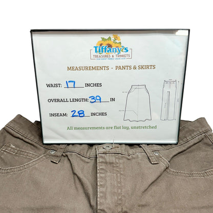 Riders By Lee Pants Womens 16P Brown Straight Leg Mid-Rise Cotton Blend