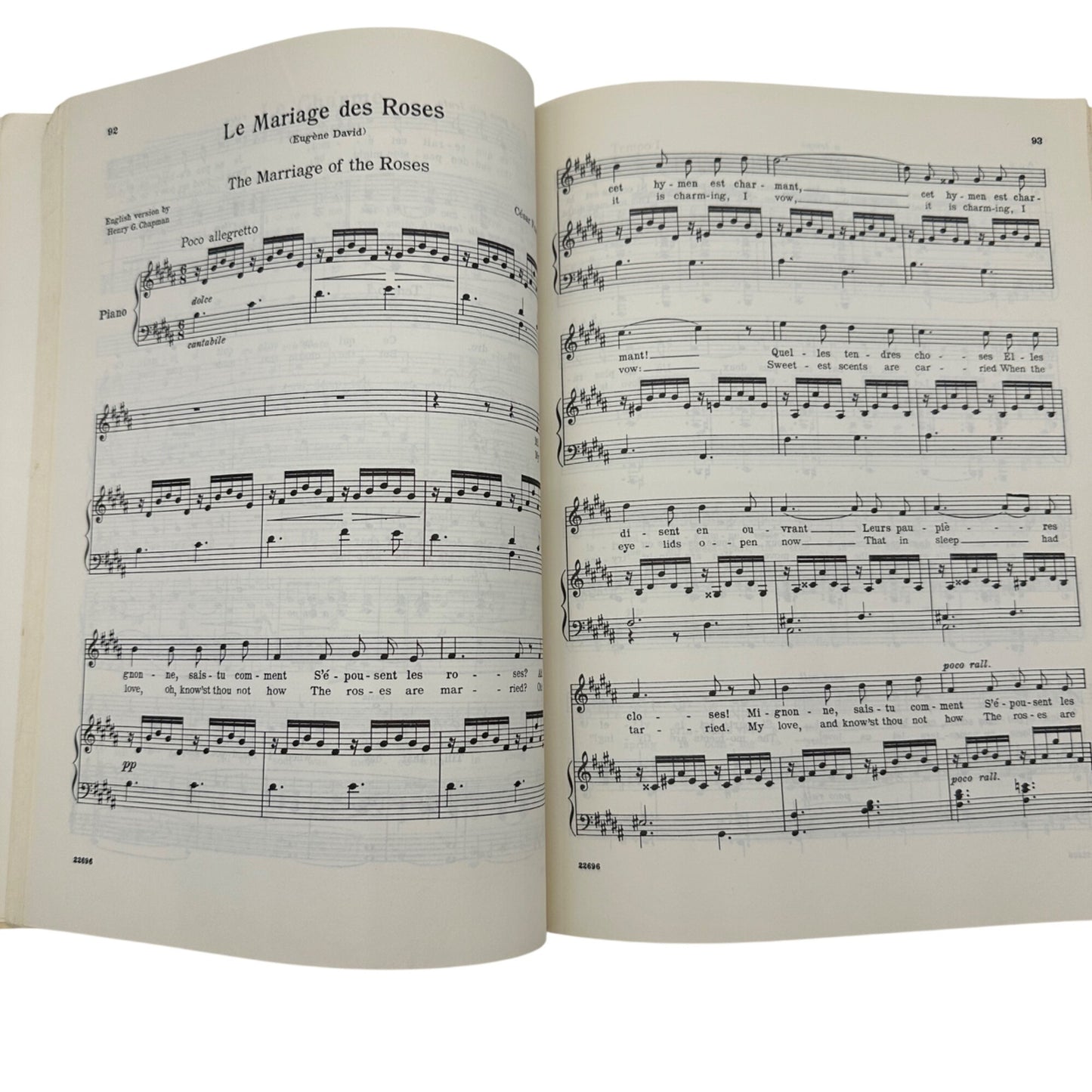 Anthology Of French Song High Voice Edition 39 Songs w Piano Spicker Schirmer