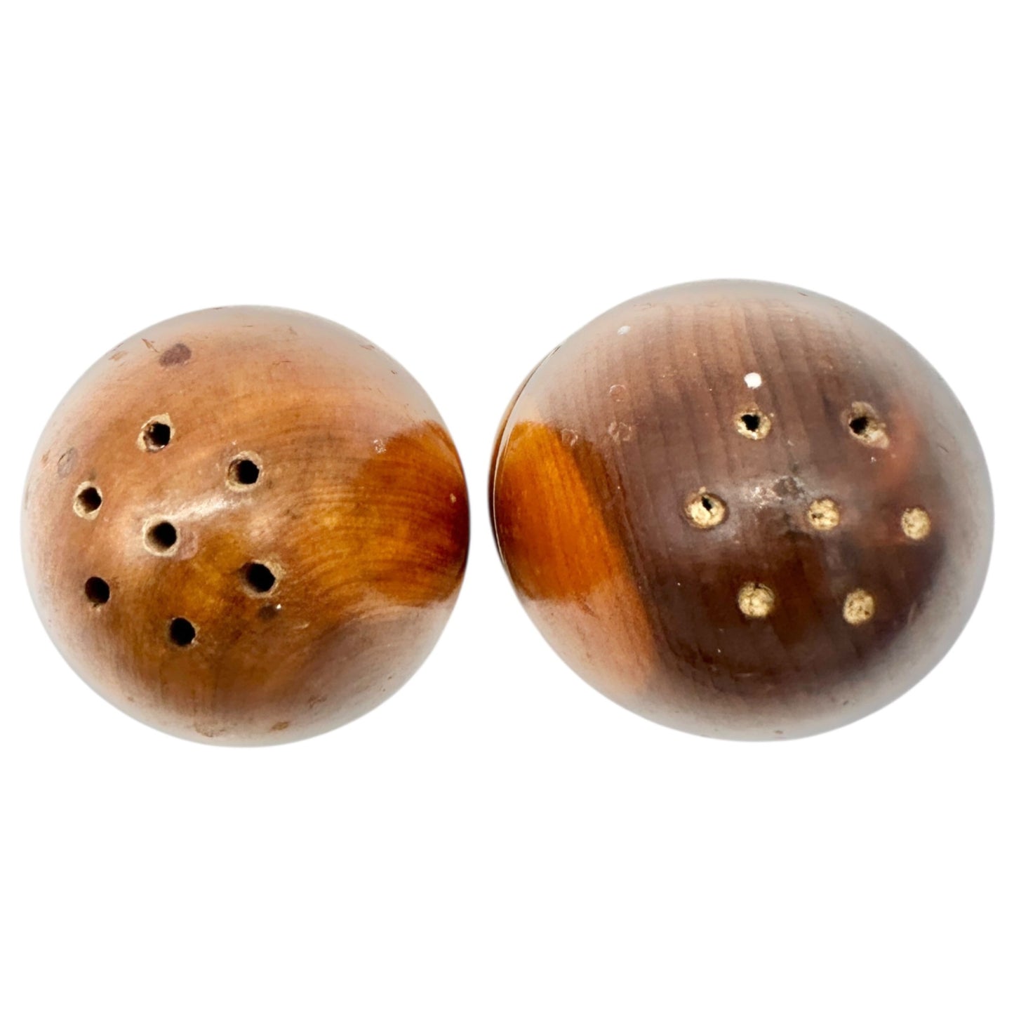 Vintage Wooden Egg Shape Salt and Pepper Shakers Greenville Mississippi Souvenir