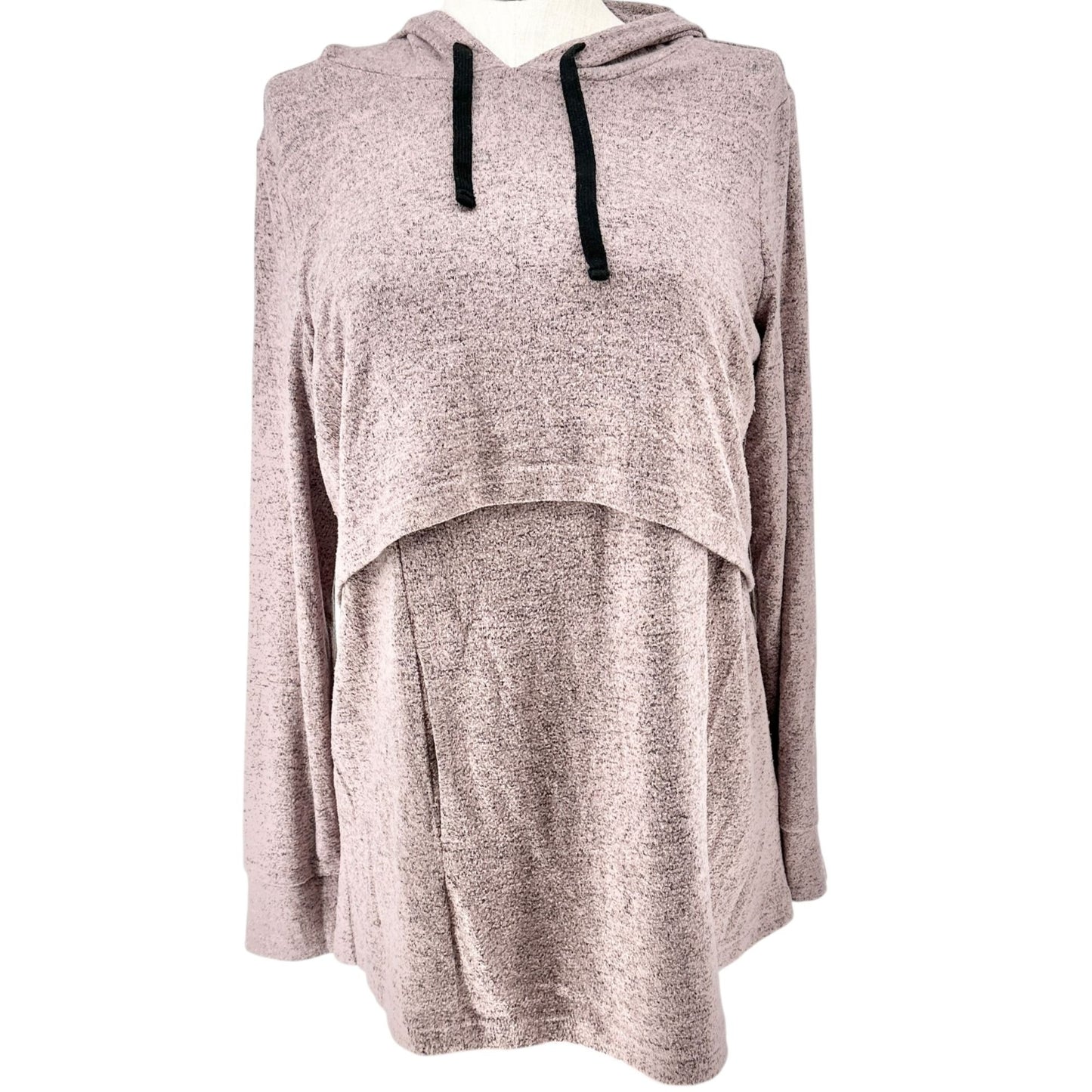 Motherhood Maternity Nursing Hoodie Womens XL Mauve Soft Knit Long Sleeve Top
