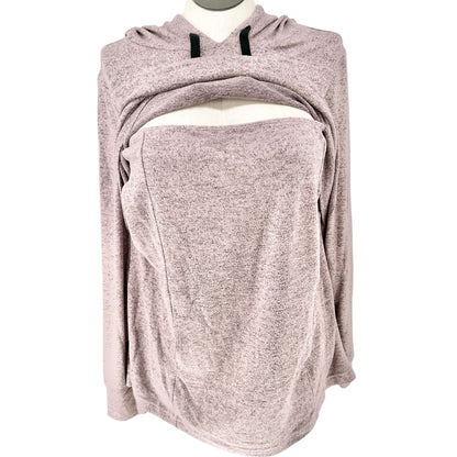 Motherhood Maternity Nursing Hoodie Womens XL Mauve Soft Knit Long Sleeve Top