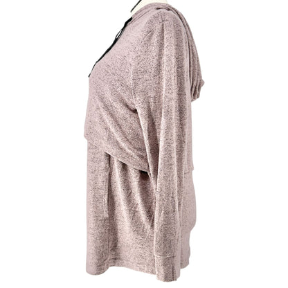 Motherhood Maternity Nursing Hoodie Womens XL Mauve Soft Knit Long Sleeve Top
