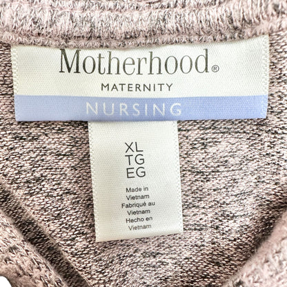Motherhood Maternity Nursing Hoodie Womens XL Mauve Soft Knit Long Sleeve Top