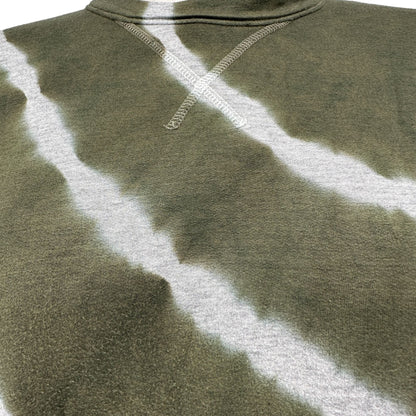 Maronie Crop Top Womens M Tie-Dye Olive Green and White Long-Sleeve