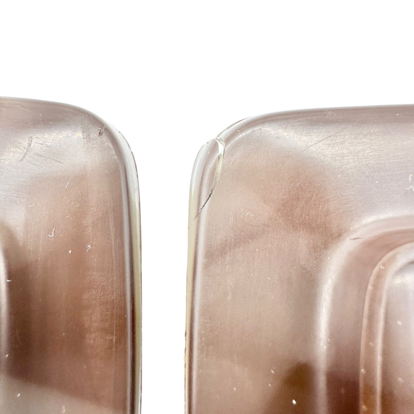 Vtg Plastic Salt and Pepper Shakers Fruit Design Brown Lids Mid-Century Decor 4"