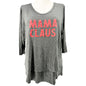 Latched Mama Nursing Top 2.0 Womens Size 1X Charcoal Gray MAMA CLAUS 3/4 Sleeve